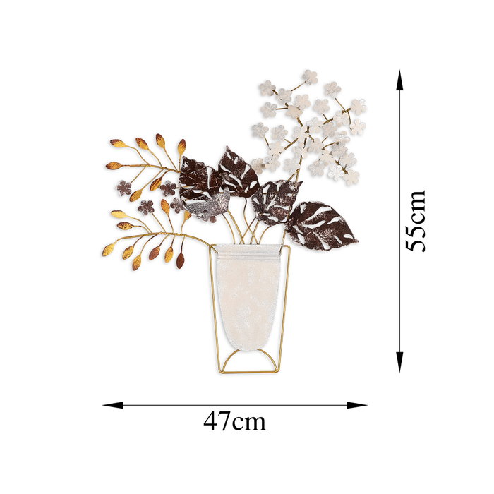 Wallity Flowers in Pots - Escultura de pared de metal multicolor